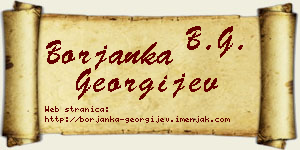 Borjanka Georgijev vizit kartica